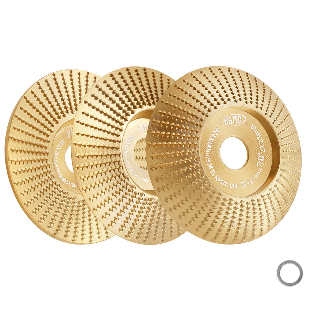 3pcs 4" 5" Wood Caving Disc Grinding Wheel Angle Grinder Sanding Disc Polishing for Wood